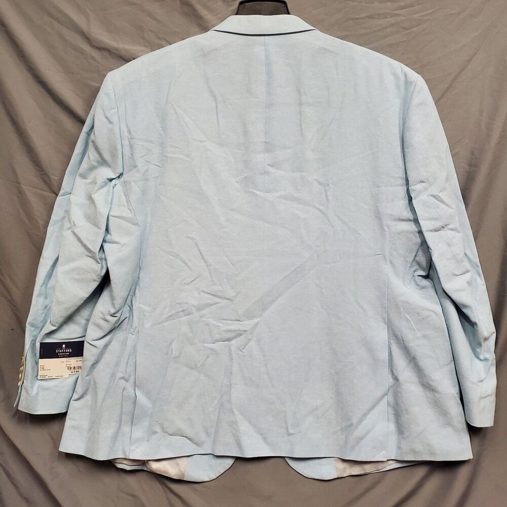 STAFFORD Signature Mens Sky Blue Sport Coat Blazer Size 54R  Big & Tall NWT - Picture 5 of 9